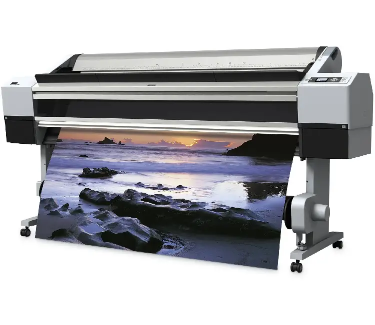 A large printer with a picture of the ocean on it.